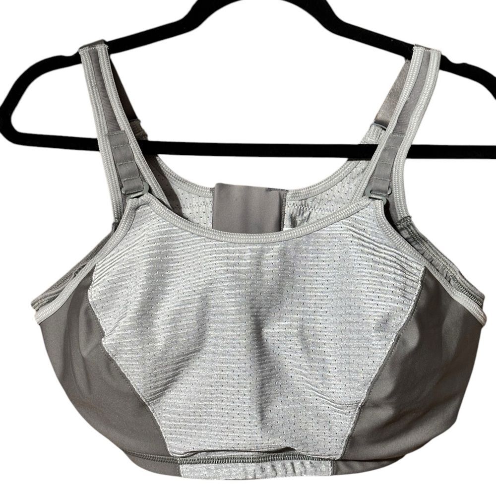 Womens Elite Performance Adjustable High Impact Wonderwire Sports Bra Gray 40F